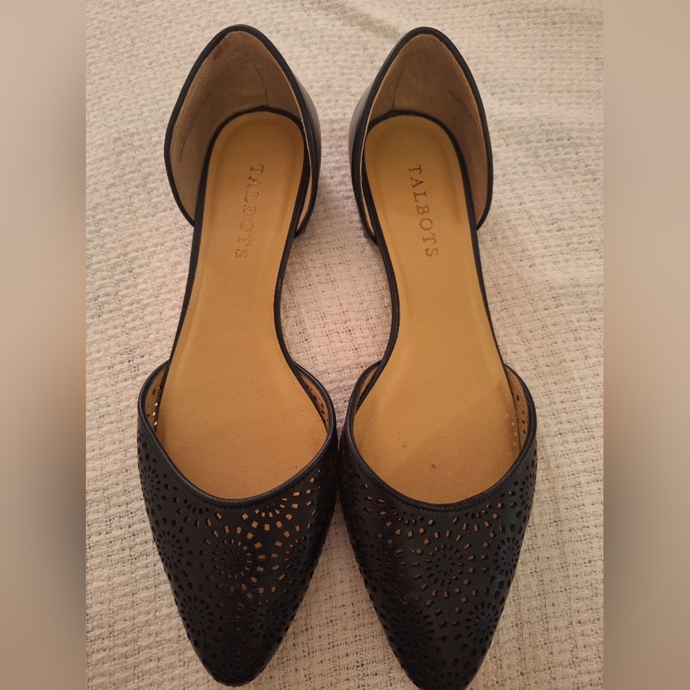 Talbots Black Cutout Flats